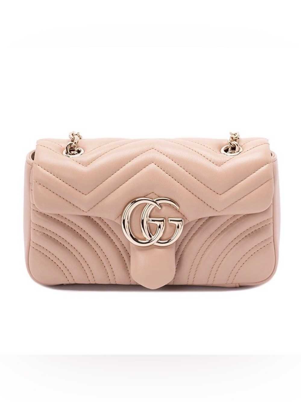 GUCCI Marmont small GG logo quilted leather flap shoulder bag